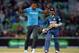 LONDON, ENGLAND - MAY 22: Chris Jordan of England celebrates dismissing Nuwan Kulasekara of Sri Lanka during the 1st Royal London One Day International match between England and Sri Lanka at The Kia Oval on May 22, 2014 in London, England. (Photo by Gar