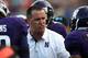 EVANSTON, IL - SEPTEMBER 07: Head coach Pat Fitzgerald of the Northwestern Wildcats talks to his players as they leave the field against the Syracuse Orange at Ryan Field on September 7, 2013 in Evanston, Illinois. Northwestern defeated Syracuse 48-20.
