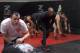 ALBUQUERQUE, NM - APRIL 2: UFC lightweight champion Jon 'Bones' Jones joins in for a warm up during an open training session for fans and media at the Jackson's Mixed Martial Arts and Fitness on April 2, 2014 in Albuquerque, New Mexico. (Photo by Aaron Sw