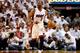 MIAMI, FL - MAY 26: Dwyane Wade #3 of the Miami Heat brings the ball up the floor against the Indiana Pacers during Game Four of the Eastern Conference Finals of the 2014 NBA Playoffs at American Airlines Arena on May 26, 2014 in Miami, Florida. NOTE TO