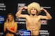 Apr 18, 2014; Orlando, FL, USA; Khabib Nurmagomedov poses during a weigh-in for UFC on FOX 11 at Amway Center. Mandatory Credit: David Manning-USA TODAY Sports