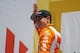May 24, 2014; Concord, NC, USA; NASCAR Nationwide Series driver Kyle Larson (42) during driver introductions before the History 300 at Charlotte Motor Speedway. Mandatory Credit: Randy Sartin-USA TODAY Sports