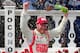 LONG POND, PA - JUNE 08: Dale Earnhardt Jr., driver of the #88 National Guard Chevrolet, celebrates in Victory Lane after winning during the NASCAR Sprint Cup Series Pocono 400 at Pocono Raceway on June 8, 2014 in Long Pond, Pennsylvania. (Photo by Jeff
