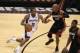 Jun 8, 2014; San Antonio, TX, USA; San Antonio Spurs forward Kawhi Leonard (2) drives against Miami Heat guard Ray Allen (34) in game two of the 2014 NBA Finals at AT&T Center. Mandatory Credit: Soobum Im-USA TODAY Sports