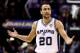 SAN ANTONIO, TX - JUNE 08: Manu Ginobili #20 of the San Antonio Spurs reacts against the Miami Heat during Game Two of the 2014 NBA Finals at the AT&T Center on June 8, 2014 in San Antonio, Texas. NOTE TO USER: User expressly acknowledges and agrees that