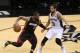 Jun 8, 2014; San Antonio, TX, USA; Miami Heat guard Dwyane Wade (3) drives against San Antonio Spurs guard Marco Belinelli (3) in game two of the 2014 NBA Finals at AT&T Center. Mandatory Credit: Soobum Im-USA TODAY Sports