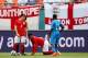 MIAMI GARDENS, FL - JUNE 07: Daniel Sturridge of England sustains a heavy tackle during the International Friendly match between England and Honduras at the Sun Life Stadium on June 7, 2014 in Miami Gardens, Florida. (Photo by Richard Heathcote/Getty Im