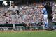 Jun 8, 2014; Kansas City, MO, USA; New York Yankees shortstop Derek Jeter (2) reacts after striking out with the bases loaded to end the top of the second inning against the Kansas City Royals at Kauffman Stadium. Mandatory Credit: Peter G. Aiken-USA TODA