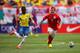 MIAMI GARDENS, FL - JUNE 04: Jack Wilshere of England holds off Enner Valencia of Ecuador during the International friendly match between England and Ecuador at Sun Life Stadium on June 4, 2014 in Miami Gardens, Florida. (Photo by Richard Heathcote/Gett