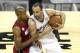 Jun 11, 2013; San Antonio, TX, USA; Miami Heat shooting guard Ray Allen (34) defends San Antonio Spurs shooting guard Manu Ginobili (20) in the first quarter during game three of the 2013 NBA Finals at the AT&T Center. Mandatory Credit: Derick E. Hingle-U