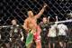 May 18, 2013; Jaragua do Sul, BRAZIL; Vitor Belfort (red shorts) celebrates after defeating Luke Rockhold (not pictured) during UFC on FX 8 at ARena Jaragua. Mandatory Credit: Jason da Silva-USA TODAY Sports