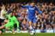 LONDON, ENGLAND - MARCH 08: Eden Hazard of Chelsea rounds goalkeeper Hugo Lloris of Spurs, but puts his shot wide of the open goal during the Barclays Premier League match between Chelsea and Tottenham Hotspur at Stamford Bridge on March 8, 2014 in Londo