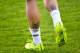 CURITIBA, BRAZIL - JUNE 09: Tattoos of the UEFA Champions League and the World Cup trophies are seen on Sergio Ramos of Spain during a Spain training session at the Centro de Entrenamiento do Caju on June 9, 2014 in Curitiba, Brazil. (Photo by David Ramo