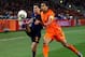 JOHANNESBURG, SOUTH AFRICA - JULY 11: Jesus Navas of Spain and Giovanni Van Bronckhorst of the Netherlands battle for the ball during the 2010 FIFA World Cup South Africa Final match between Netherlands and Spain at Soccer City Stadium on July 11, 2010 i
