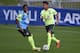TERESOPOLIS, BRAZIL - JUNE 09: Neymar (R) in action during a training session of the Brazilian national football team at the squad's Granja Comary training complex, on June 09, 2014 in Teresopolis, 90 km from downtown Rio de Janeiro, Brazil. (Photo by Bud