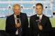 Jun 7, 2014; Jacksonville, FL, USA; ESPN analyst Ian Darke and Espn announcer Taylor Twellman before the game between the United States and Nigeria at EverBank Field. Mandatory Credit: Kim Klement-USA TODAY Sports