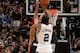 SAN ANTONIO, TX - JUNE 08: Kawhi Leonard #2 of the San Antonio Spurs shoots during Game Two of the 2014 NBA Finals between the Miami Heat and San Antonio Spurs at AT&T Center on June 8, 2014 in San Antonio, Texas. NOTE TO USER: User expressly acknowledges