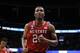 Mar 20, 2014; Orlando, FL, USA; North Carolina State Wolfpack forward T.J. Warren (24) runs on the court against the Saint Louis Billikens during the first half of a men's college basketball game during the second round of the 2014 NCAA Tournament at Amwa