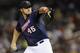 MINNEAPOLIS, MN - JUNE 6: Phil Hughes #45 of the Minnesota Twins delivers a pitch against the Houston Astros during the first inning of the game on June 6, 2014 at Target Field in Minneapolis, Minnesota. (Photo by Hannah Foslien/Getty Images)