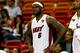 MIAMI, FL - JUNE 10: LeBron James #6 of the Miami Heat reacts on the bench against the San Antonio Spurs during Game Three of the 2014 NBA Finals at American Airlines Arena on June 10, 2014 in Miami, Florida. The San Antonio Spurs defeated the Miami Heat