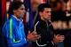 MELBOURNE, AUSTRALIA - JANUARY 29: Rafael Nadal of Spain and Novak Djokovic of Serbia applaud during the presentation ceremony after Djokovic won the men's final match against during day fourteen of the 2012 Australian Open at Melbourne Park on January