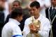 LONDON, ENGLAND - JULY 03: Novak Djokovic of Serbia holds the championship trophy after winning his final round Gentlemen's match against Rafael Nadal of Spain on Day Thirteen of the Wimbledon Lawn Tennis Championships at the All England Lawn Tennis and