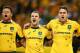 BRISBANE, AUSTRALIA - JUNE 07: Wallabies Paddy Ryan, Pat McCabe and James Horwill sing the national anthem before the First International Test Match between the Australian Wallabies and France at Suncorp Stadium on June 7, 2014 in Brisbane, Australia. (P
