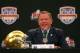 FORT LAUDERDALE, FL - JANUARY 06: Notre Dame Fighting Irish head coach Brian Kelly spreaks with members of the media during the Discover BCS National Championship Head Coaches Press Conference on January 6, 2013 in Fort Lauderdale, Florida. (Photo by Mi