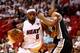 MIAMI, FL - JUNE 10: LeBron James #6 of the Miami Heat drives to the basket against Kawhi Leonard #2 of the San Antonio Spurs during Game Three of the 2014 NBA Finals at American Airlines Arena on June 10, 2014 in Miami, Florida. NOTE TO USER: User expres