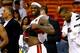 MIAMI, FL - JUNE 10: LeBron James #6 of the Miami Heat reacts on the bench against the San Antonio Spurs during Game Three of the 2014 NBA Finals at American Airlines Arena on June 10, 2014 in Miami, Florida. The San Antonio Spurs defeated the Miami Heat