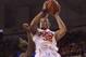 Jan 11, 2014; Clemson, SC, USA; Clemson Tigers forward K.J. McDaniels (32) drives to the basket while being defended by Duke Blue Devils forward Amile Jefferson (21) during the first half at J.C. Littlejohn Coliseum. Mandatory Credit: Joshua S. Kelly-USA