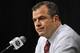 Jun 7, 2014; Los Angeles, CA, USA; New York Rangers head coach Alain Vigneault at a press conference after game two of the 2014 Stanley Cup Final against the Los Angeles Kings at Staples Center. Mandatory Credit: Gary A. Vasquez-USA TODAY Sports
