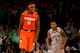 NEW YORK, NY - MARCH 15: C.J. Fair #5 of the Syracuse Orange reacts after he dunked the ball against the Georgetown Hoyas during the semifinals of the Big East Men's Basketball Tournament at Madison Square Garden on March 15, 2013 in New York City. (Pho