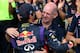 Newey congratulates Daniel Ricciardo after the team's first win in 2014.