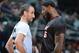 SAN ANTONIO, TX - MARCH 6: Manu Ginobili #20 of the San Antonio Spurs and LeBron James #6 during a game against the Miami Heat at the AT&T Center March 6, 2014 in San Antonio, Texas. NOTE TO USER: User expressly acknowledges and agrees that, by downloadin