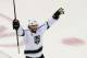 NEW YORK, NY - JUNE 11: Drew Doughty #8 of the Los Angeles Kings celebrates the second period goal by Dustin Brown #23 of the Los Angeles Kings during Game Four of the 2014 NHL Stanley Cup Final against the New York Rangers at Madison Square Garden on Ju