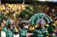 SAO PAULO, BRAZIL - JUNE 12: Mexico fans cheer wearing large peacock feathered headdresses before the Opening Ceremony of the 2014 FIFA World Cup Brazil prior to the Group A match between Brazil and Croatia at Arena de Sao Paulo on June 12, 2014 in Sao P