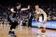 Jan 24, 2014; Oakland, CA, USA; Golden State Warriors guard Stephen Curry (30) is defended by Minnesota Timberwolves forward Kevin Love (42) in the fourth quarter at Oracle Arena. The Timberwolves defeated the Warriors 121-120. Mandatory Credit: Cary Edmo