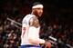 NEW YORK, NY - APRIL 02: Carmelo Anthony #7 of the New York Knicks during a game against the Brooklyn Nets at Madison Square Garden in New York City on April 02, 2014. NOTE TO USER: User expressly acknowledges and agrees that, by downloading and or using
