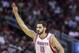 Mar 1, 2014; Houston, TX, USA; Houston Rockets small forward Omri Casspi (18) reacts after making a basket during the third quarter against the Detroit Pistons at Toyota Center. Mandatory Credit: Troy Taormina-USA TODAY Sports