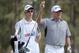 PINEHURST, NC - JUNE 12: Fran Quinn of the United States pulls a club alongside his caddie Owen Quinn on the 15th tee during the first round of the 114th U.S. Open at Pinehurst Resort & Country Club, Course No. 2 on June 12, 2014 in Pinehurst, North Carol