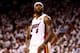 MIAMI, FL - JUNE 12: LeBron James #6 of the Miami Heat looks on against the San Antonio Spurs during Game Four of the 2014 NBA Finals at American Airlines Arena on June 12, 2014 in Miami, Florida. NOTE TO USER: User expressly acknowledges and agrees that
