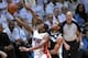 Jun 12, 2014; Miami, FL, USA; Miami Heat guard Mario Chalmers (15) shoots while guarded by San Antonio Spurs forward Kawhi Leonard (2) during the first quarter of game four of the 2014 NBA Finals at American Airlines Arena. Mandatory Credit: Steve Mitchel