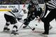 SAN JOSE, CA - APRIL 26: Joe Thornton #19 of the San Jose Sharks takes a face-off against Jarret Stoll #28 of the Los Angeles Kings in Game Five of the First Round of the 2014 Stanley Cup Playoffs at SAP Center on April 26, 2014 in San Jose, California. (