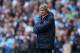 MANCHESTER, ENGLAND - MAY 11: The Manchester City Manager Manuel Pellegrini looks on during the Barclays Premier League match between Manchester City and West Ham United at the Etihad Stadium on May 11, 2014 in Manchester, England. (Photo by Alex Livese