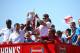 LONDON, ENGLAND - MAY 18: Wojciech Szczesny and Aaron Ramsey of Arsenal lift the FA cup during the Arsenal FA Cup Victory Parade on May 18, 2014 in London, England, (Photo by Charlie Crowhurst/Getty Images)