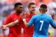 MIAMI GARDENS, FL - JUNE 07: Jordan Henderson of England (C) speaks to Emilio Izaguirre of Honduras as Daniel Sturridge (L) looks on during the International Friendly match between England and Honduras at the Sun Life Stadium on June 7, 2014 in Miami Gar