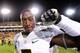 Oct. 18, 2012; Tempe, AZ, USA; Oregon Ducks cornerback Dior Mathis (3) celebrates after beating the Arizona State Sun Devils 43-21 at Sun Devil Stadium. Mandatory Credit: Matt Kartozian-USA TODAY Sports
