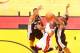 MIAMI, FL - JUNE 12: Dwyane Wade #3 of the Miami Heat blocked by Tim Duncan #21 of the San Antonio Spurs and Kawhi Leonard during Game Four of the 2014 NBA Finals at American Airlines Arena in Miami, Florida on June 12, 2014. NOTE TO USER: User expressly