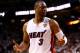 MIAMI, FL - JUNE 10: Dwyane Wade #3 of the Miami Heat reacts against the San Antonio Spurs during Game Three of the 2014 NBA Finals at American Airlines Arena on June 10, 2014 in Miami, Florida. NOTE TO USER: User expressly acknowledges and agrees that,